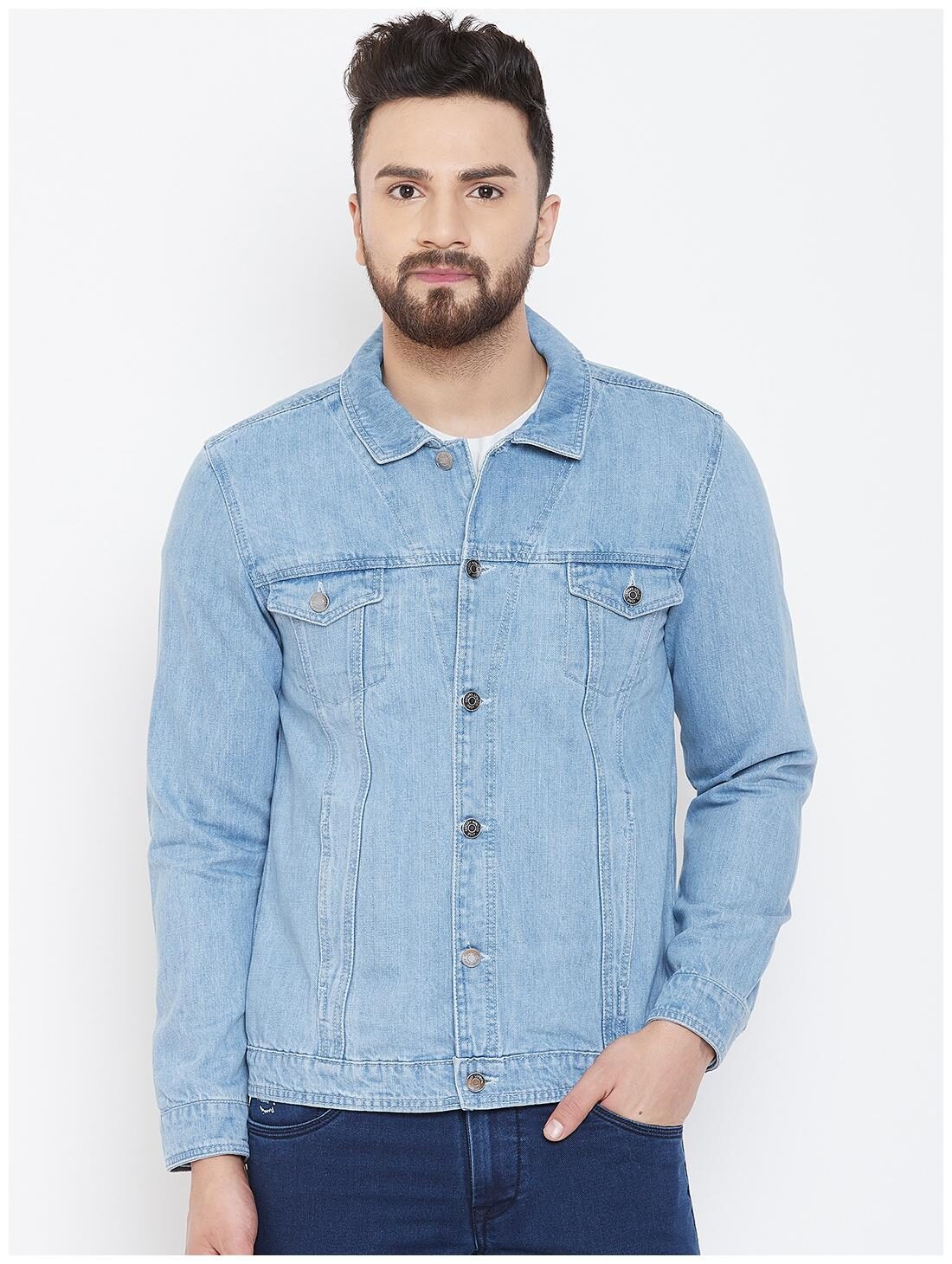 

CANARY LONDON Men Blue Solid Denim jacket