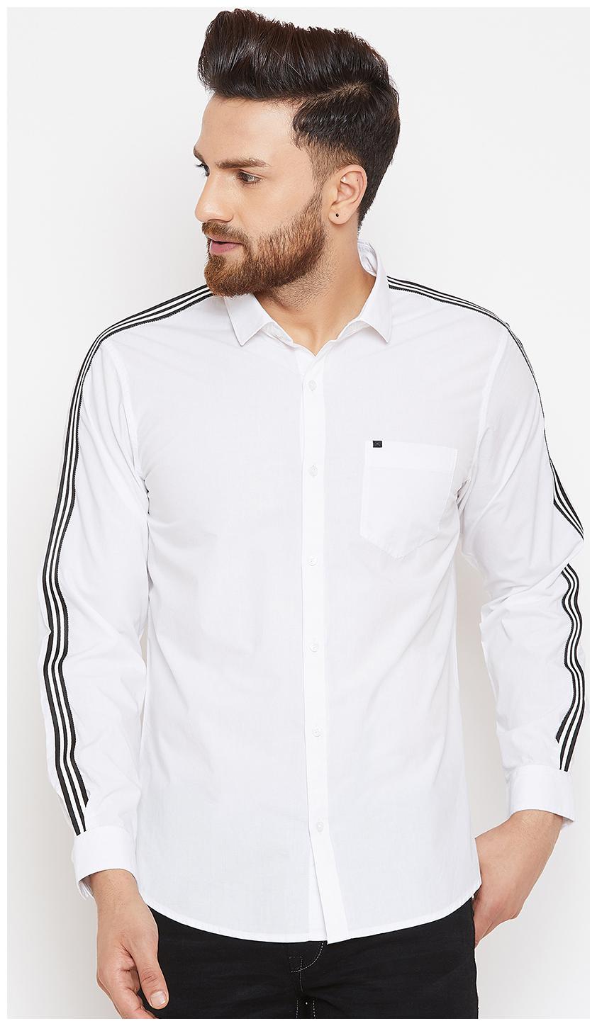 

CANARY LONDON Men White Solid Slim Fit Casual Shirt