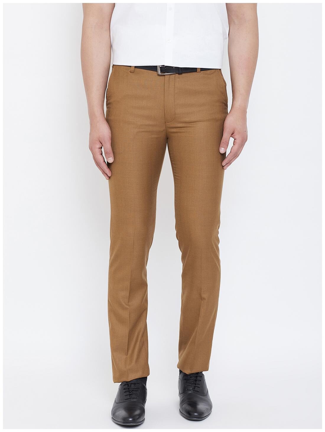 

CANARY LONDON Men Solid Slim Fit Formal Trouser - Brown