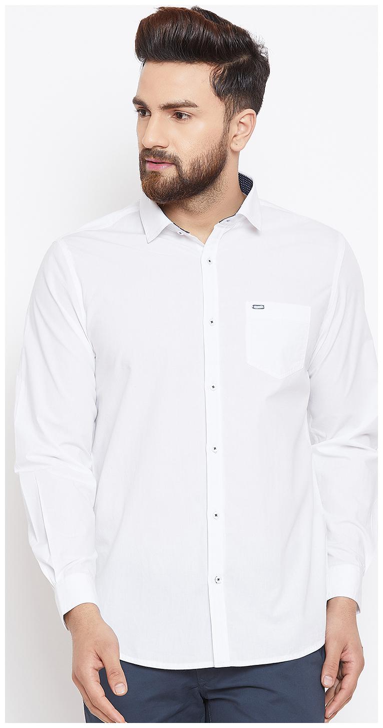 

CANARY LONDON Men White Solid Slim Fit Casual Shirt