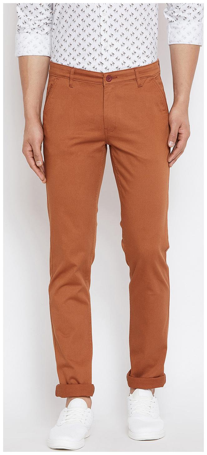 

CANARY LONDON Men Brown Solid Slim fit Chinos
