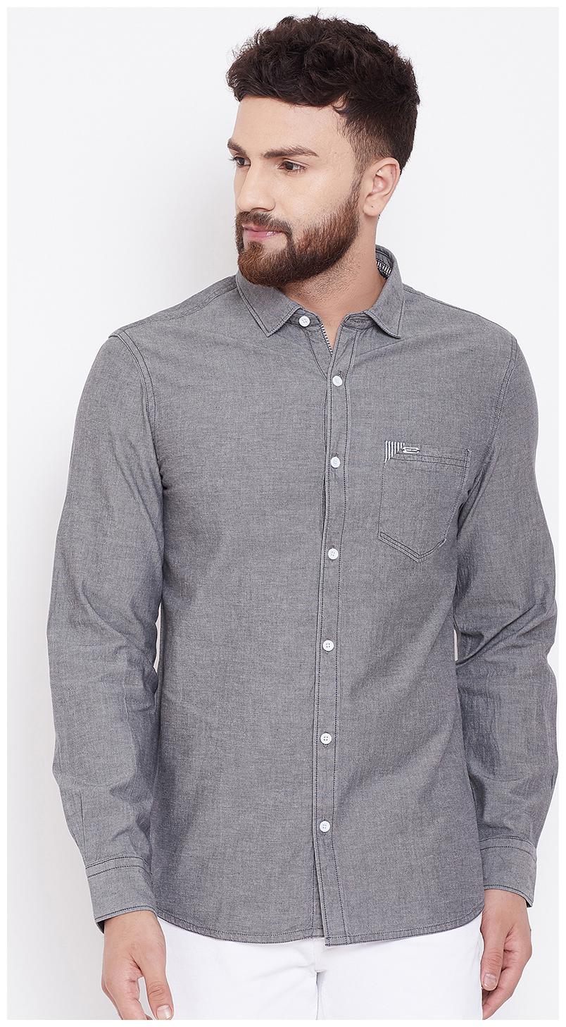 

CANARY LONDON Men Grey Solid Slim Fit Casual Shirt