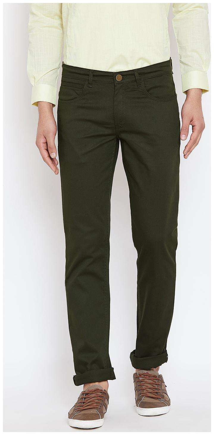 

CANARY LONDON Men Green Solid Slim fit Regular trousers