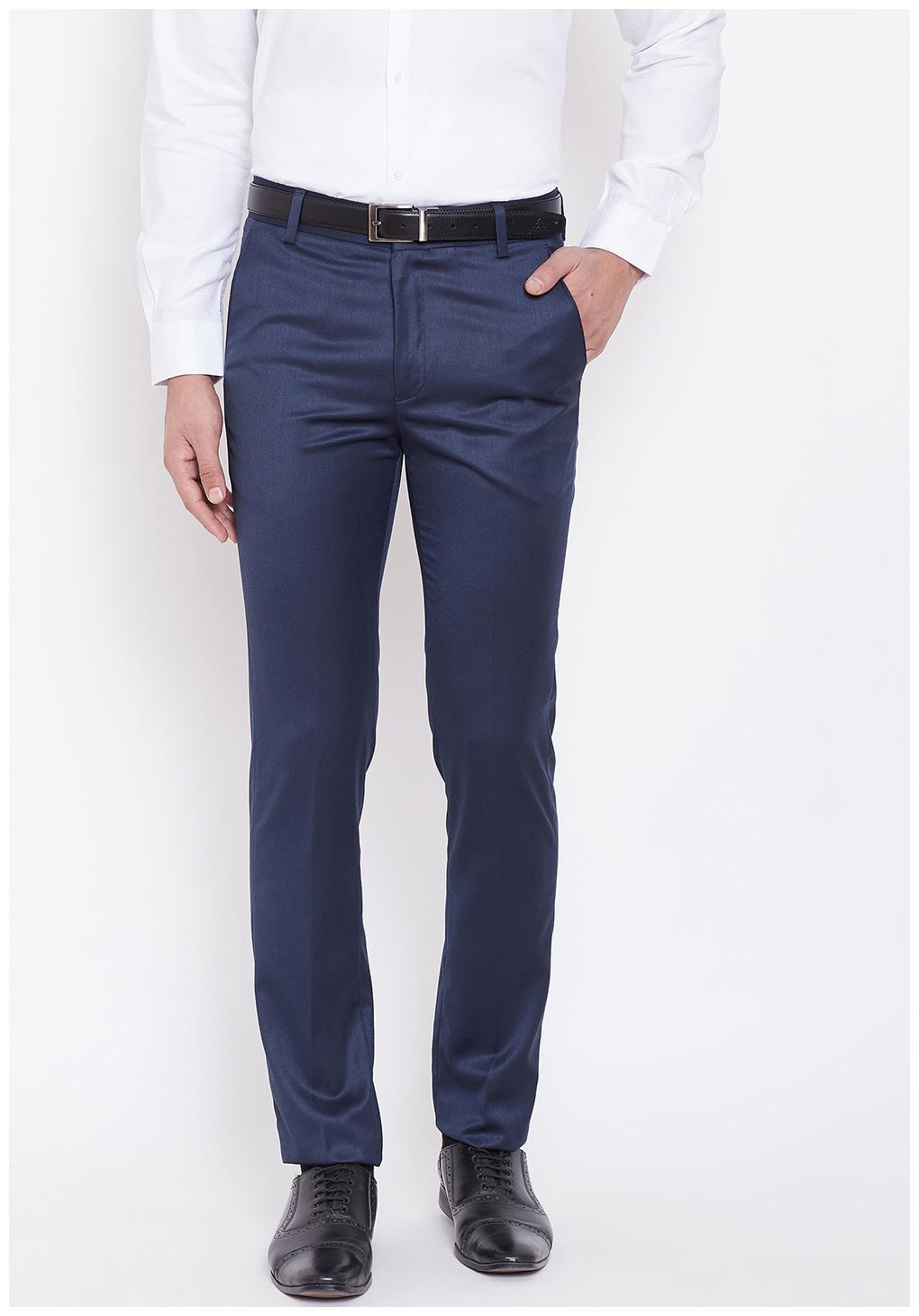 

CANARY LONDON Men Solid Slim Fit Formal Trouser - Blue