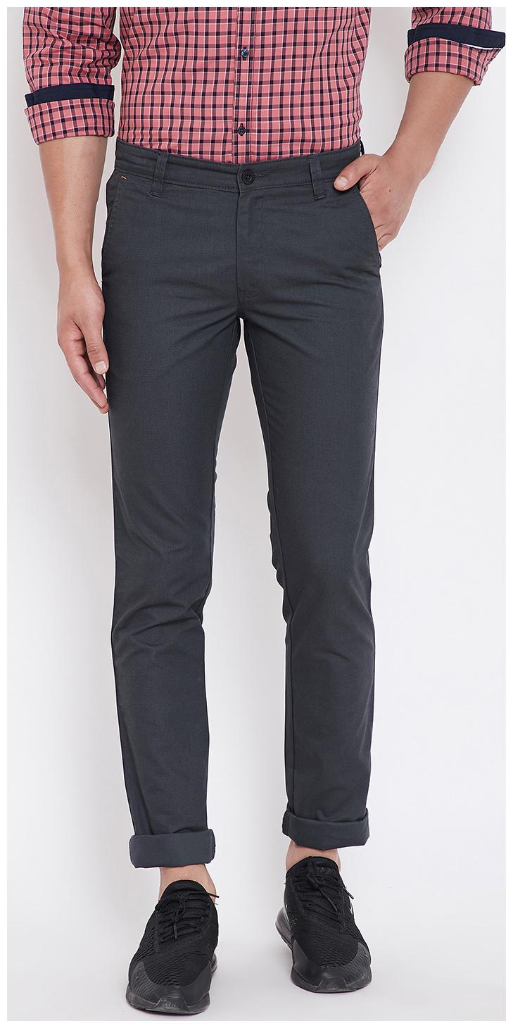

CANARY LONDON Men Blue Textured Slim fit Wrinkle free Chinos