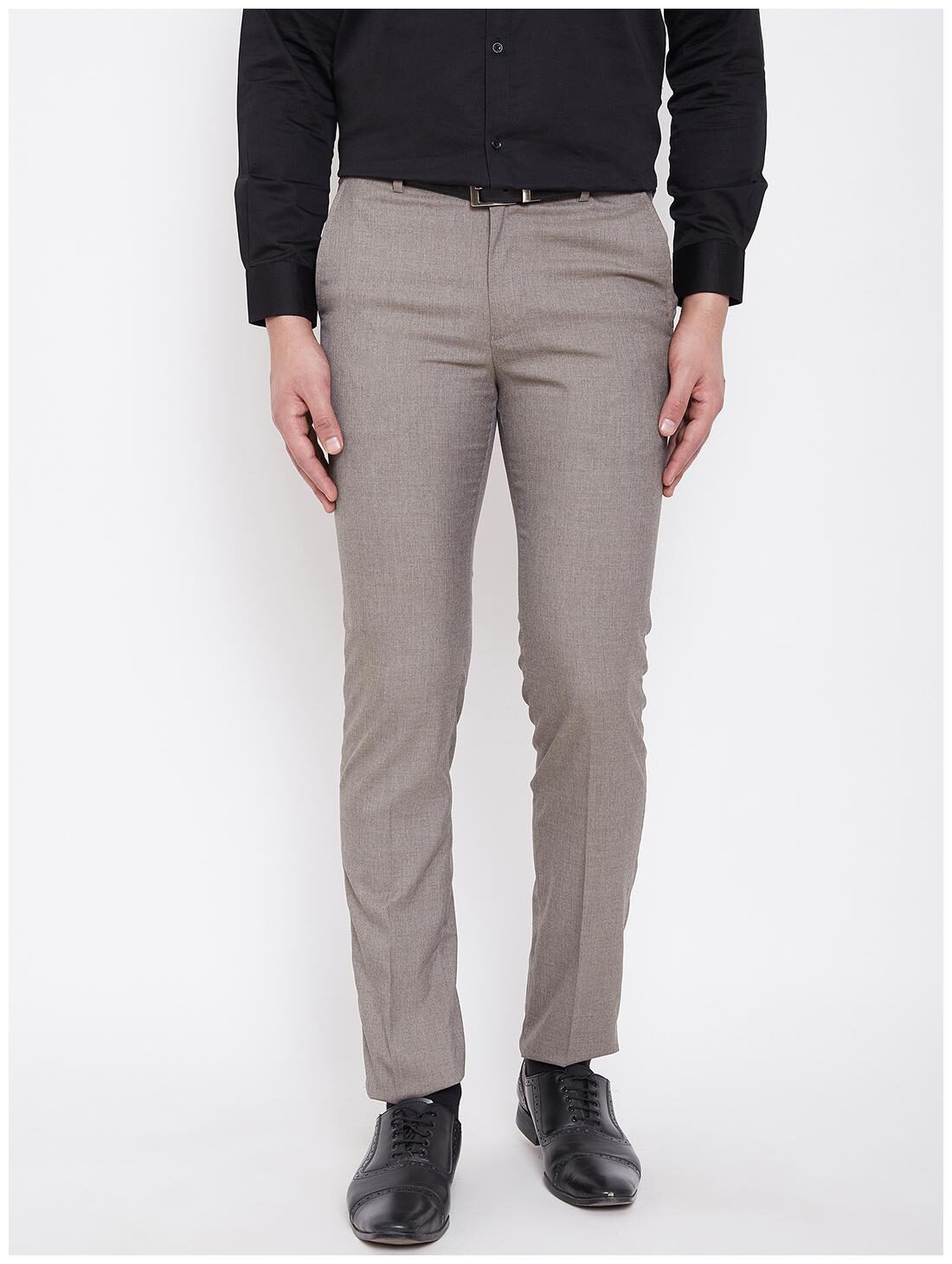 

CANARY LONDON Men Textured Slim Fit Formal Trouser - Grey