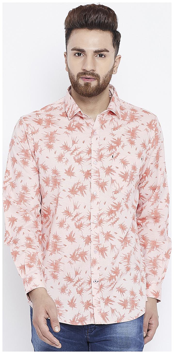 

CANARY LONDON Men Pink Printed Slim Fit Casual Shirt
