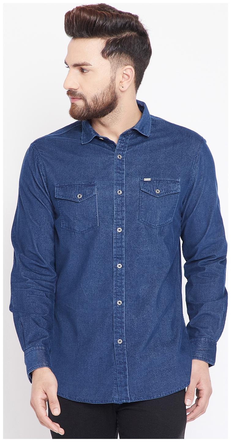 

CANARY LONDON Men Blue Solid Slim Fit Casual Shirt