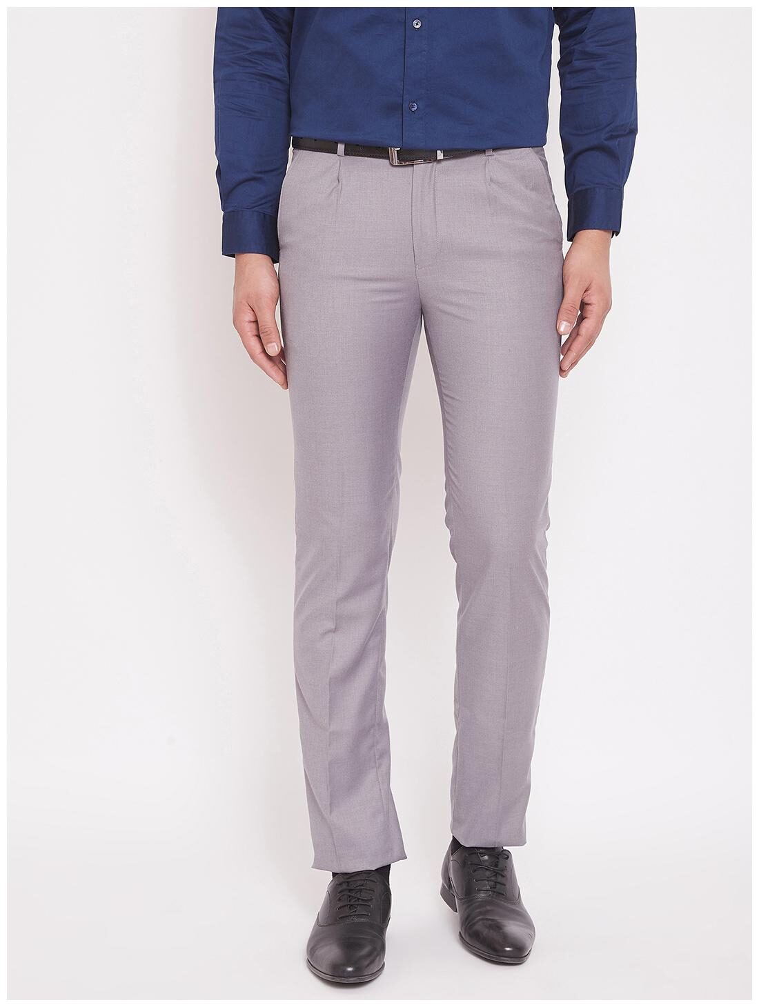 

CANARY LONDON Men Solid Slim Fit Formal Trouser - Grey