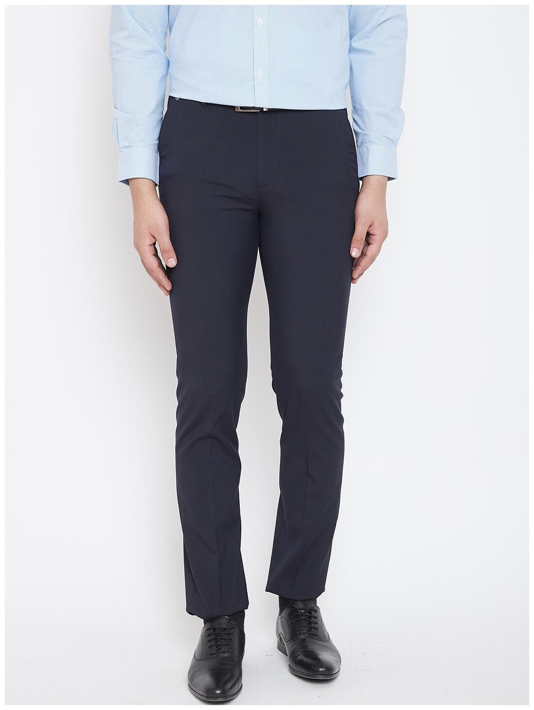 

CANARY LONDON Men Solid Slim Fit Formal Trouser - Blue