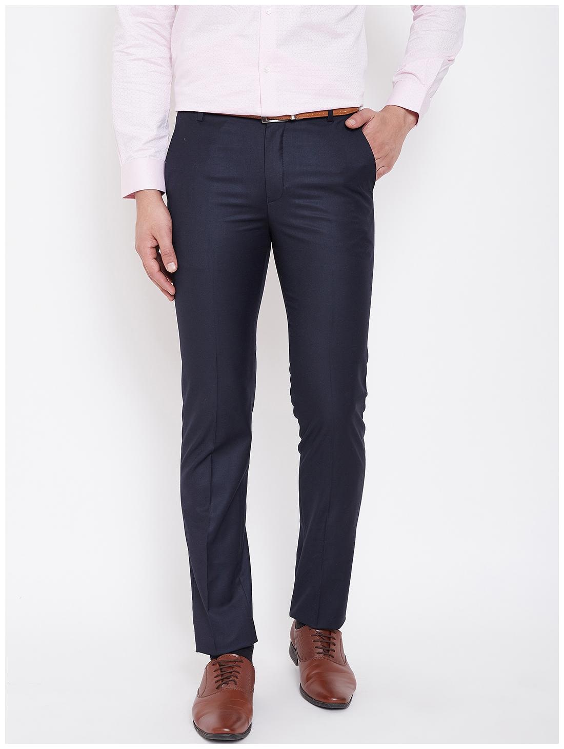 

CANARY LONDON Men Solid Slim Fit Formal Trouser - Blue
