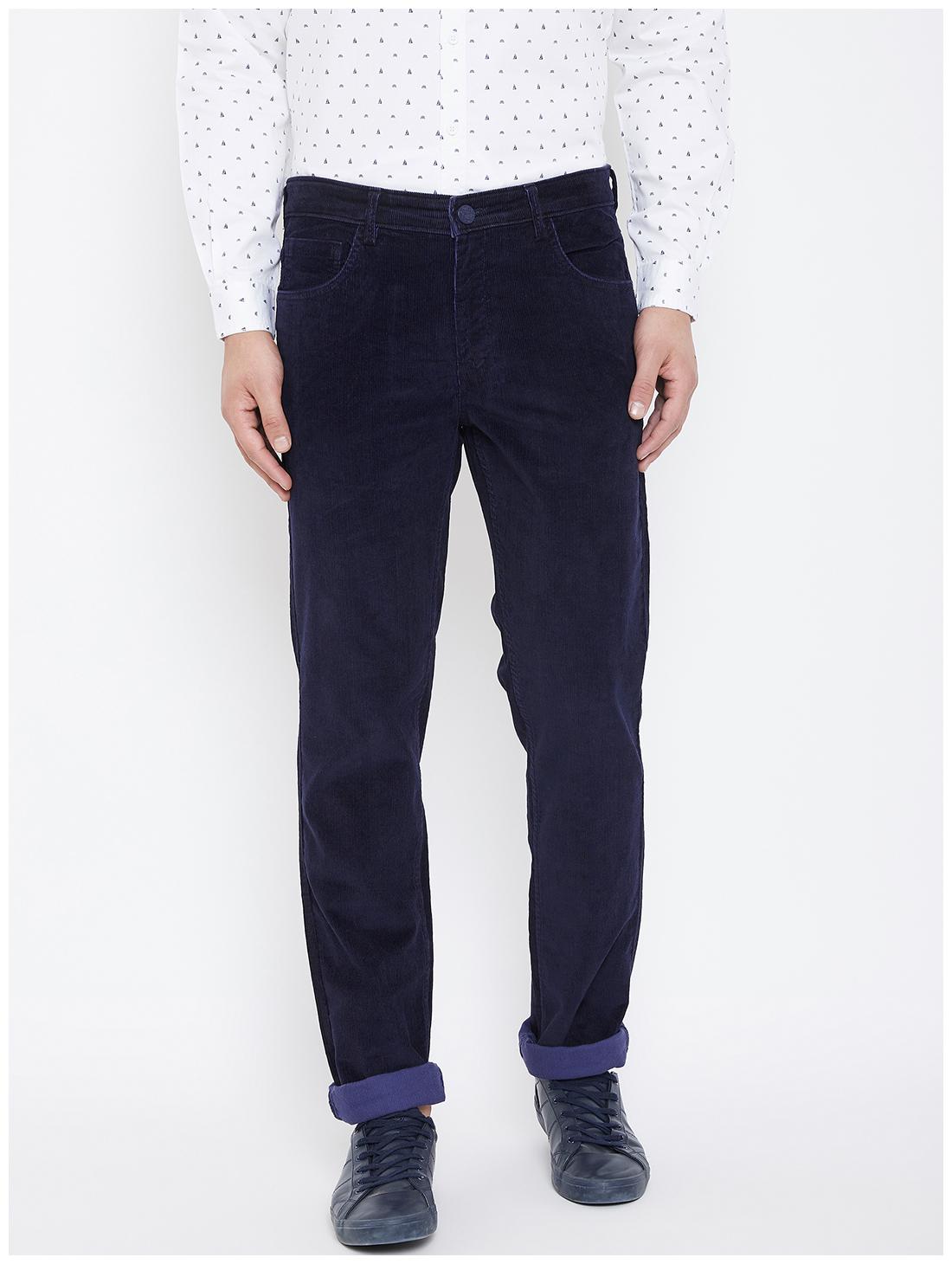 

CANARY LONDON Men Blue Solid Slim fit Wrinkle free Chinos