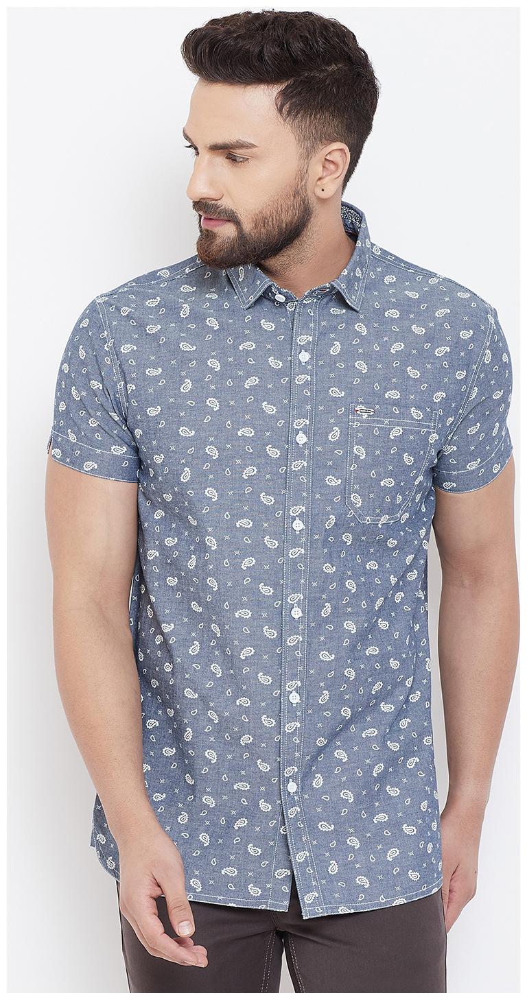 

CANARY LONDON Men Grey Printed Slim Fit Casual Shirt