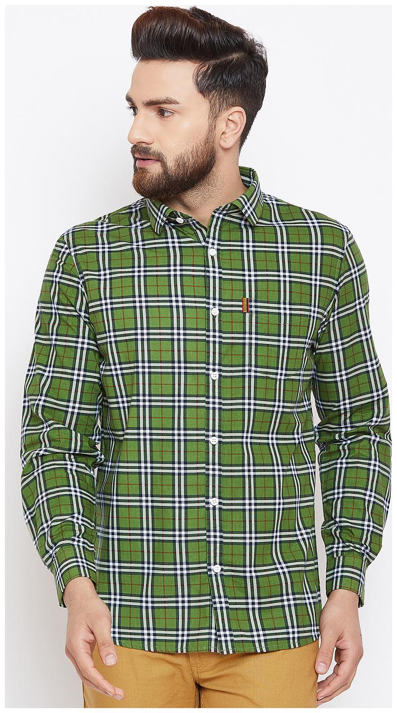 

CANARY LONDON Men Green Checked Slim Fit Casual Shirt