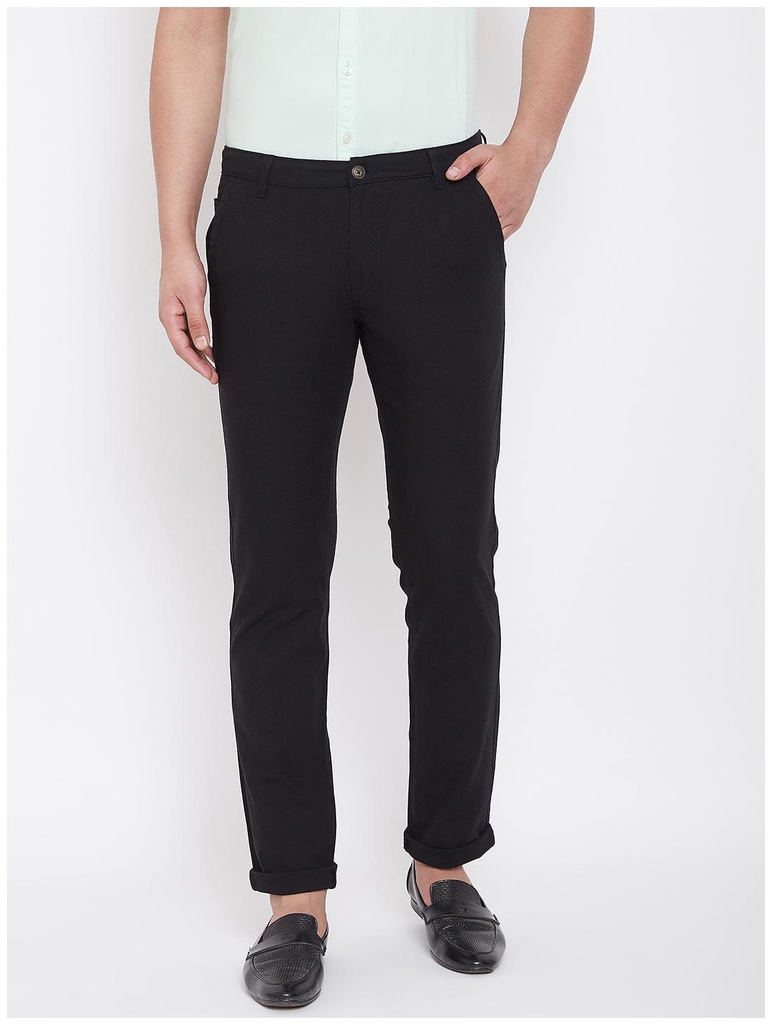 

CANARY LONDON Men Black Solid Slim fit Chinos