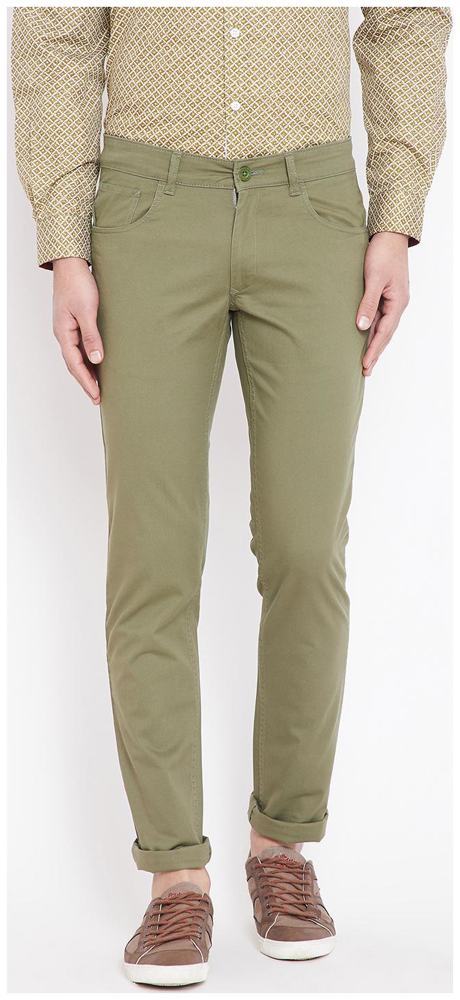 

CANARY LONDON Men Green Solid Tapered fit Chinos