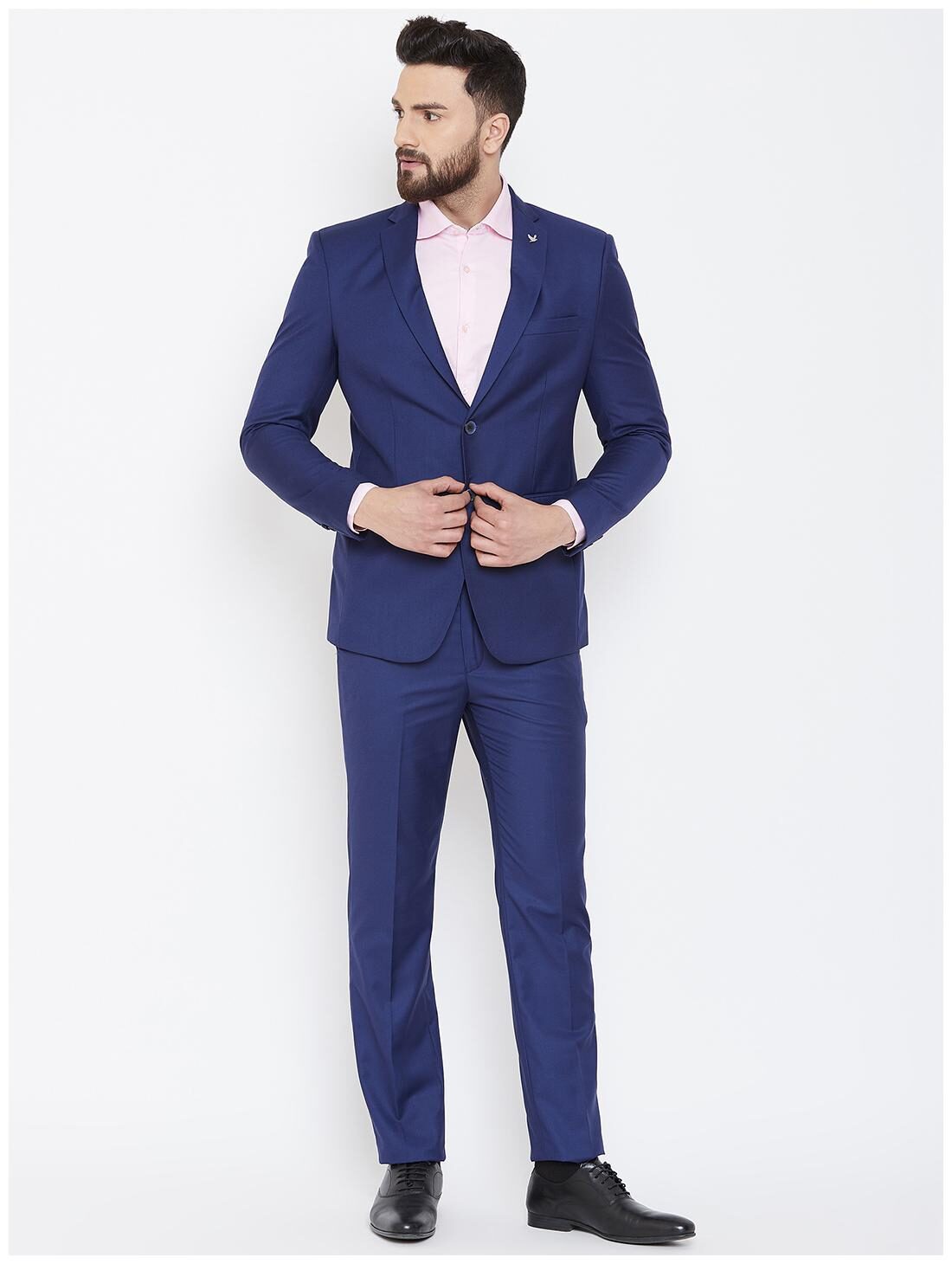 

Canary London Blue Solid Slim Fit Suit