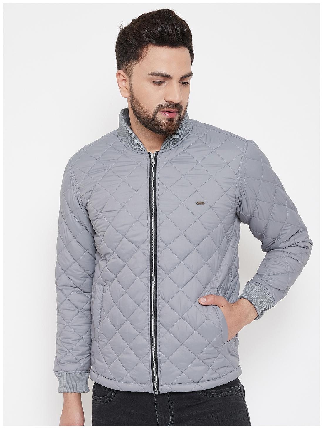 

CANARY LONDON Men Grey Solid Quilted jacket