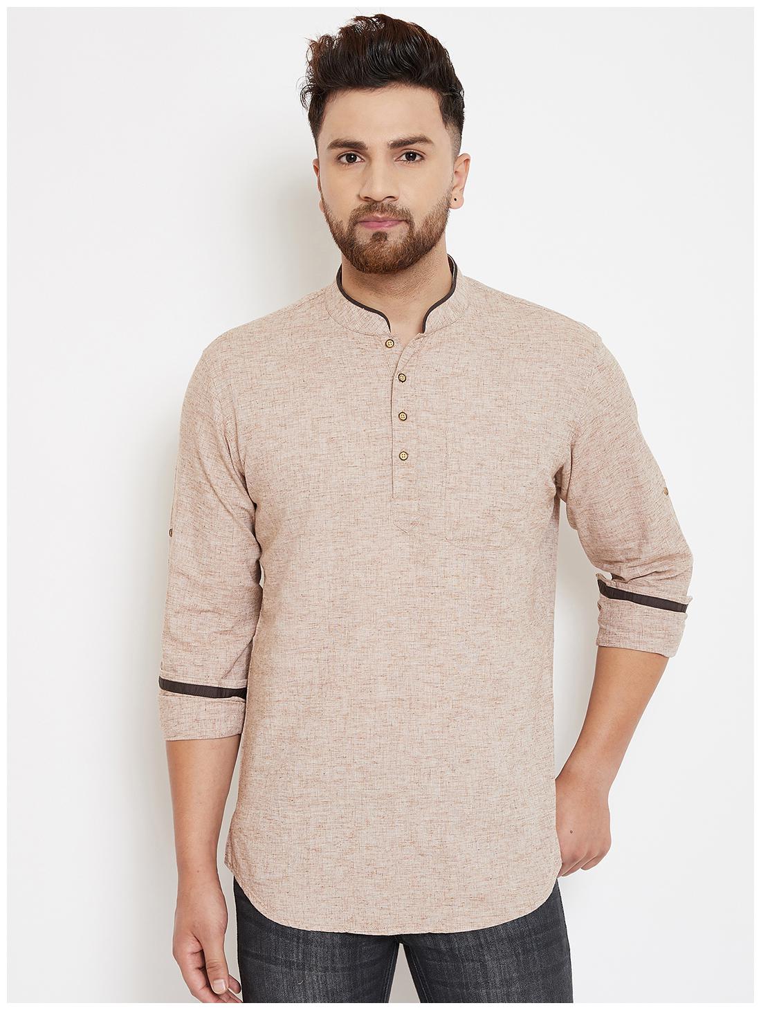 

CANARY LONDON Men Beige Solid Slim Fit Casual Shirt