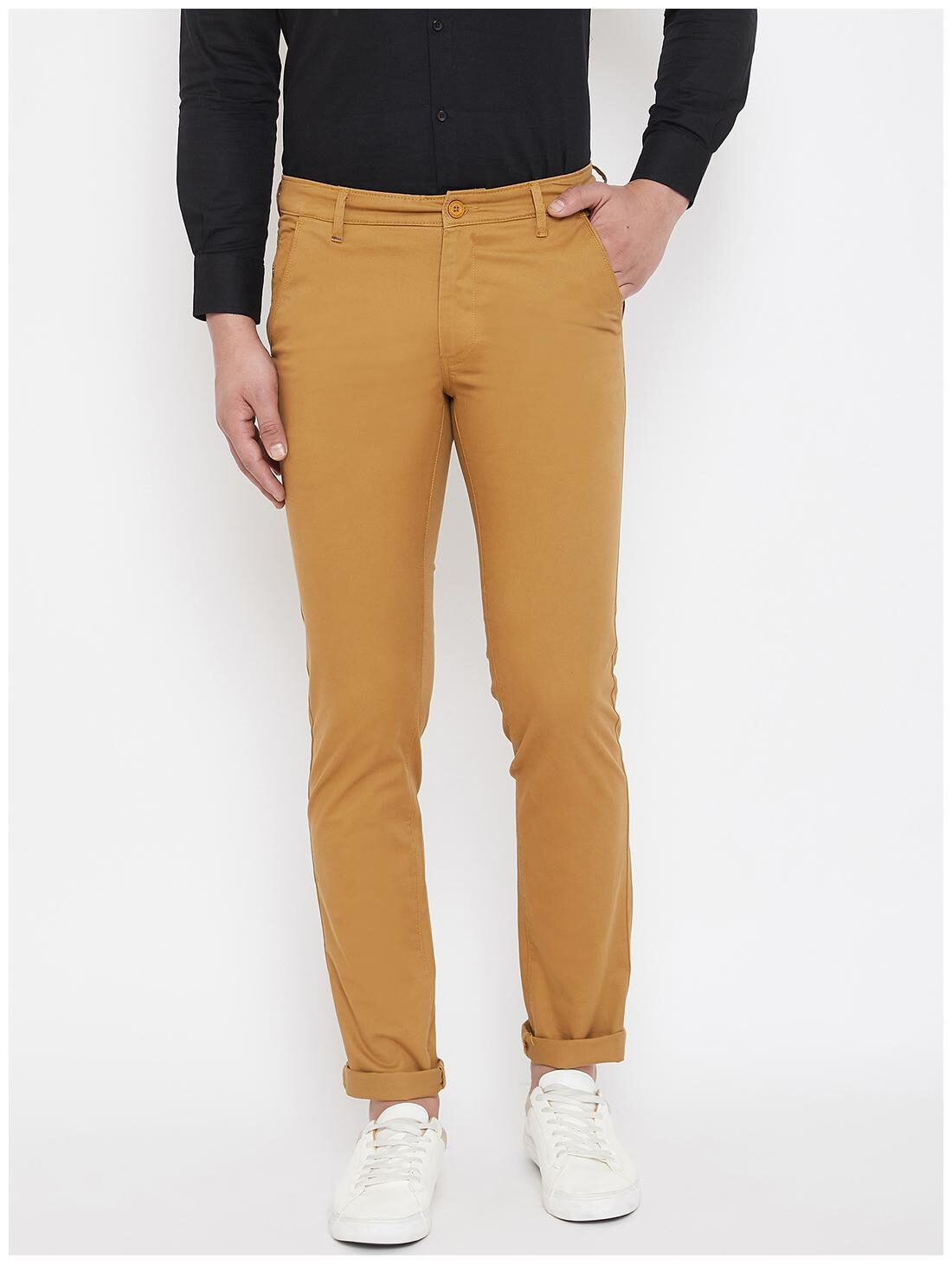 

CANARY LONDON Men Brown Solid Slim fit Chinos