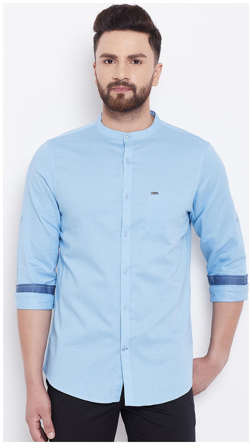 

CANARY LONDON Men Blue Solid Slim Fit Casual Shirt