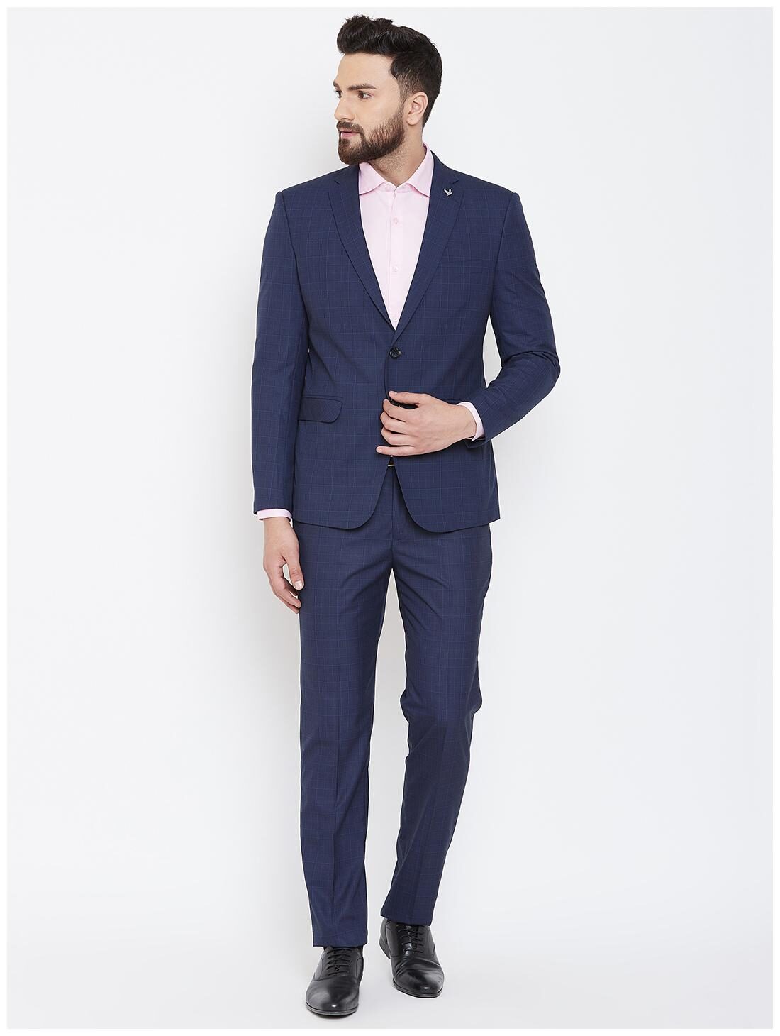 

Canary London Blue Checked Slim Fit Suit