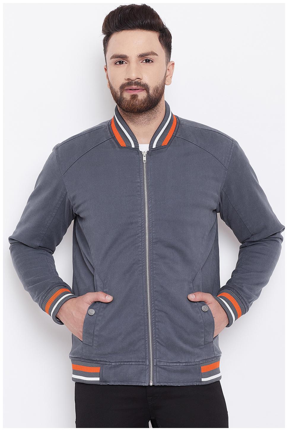 

CANARY LONDON Men Grey Solid Bomber jacket