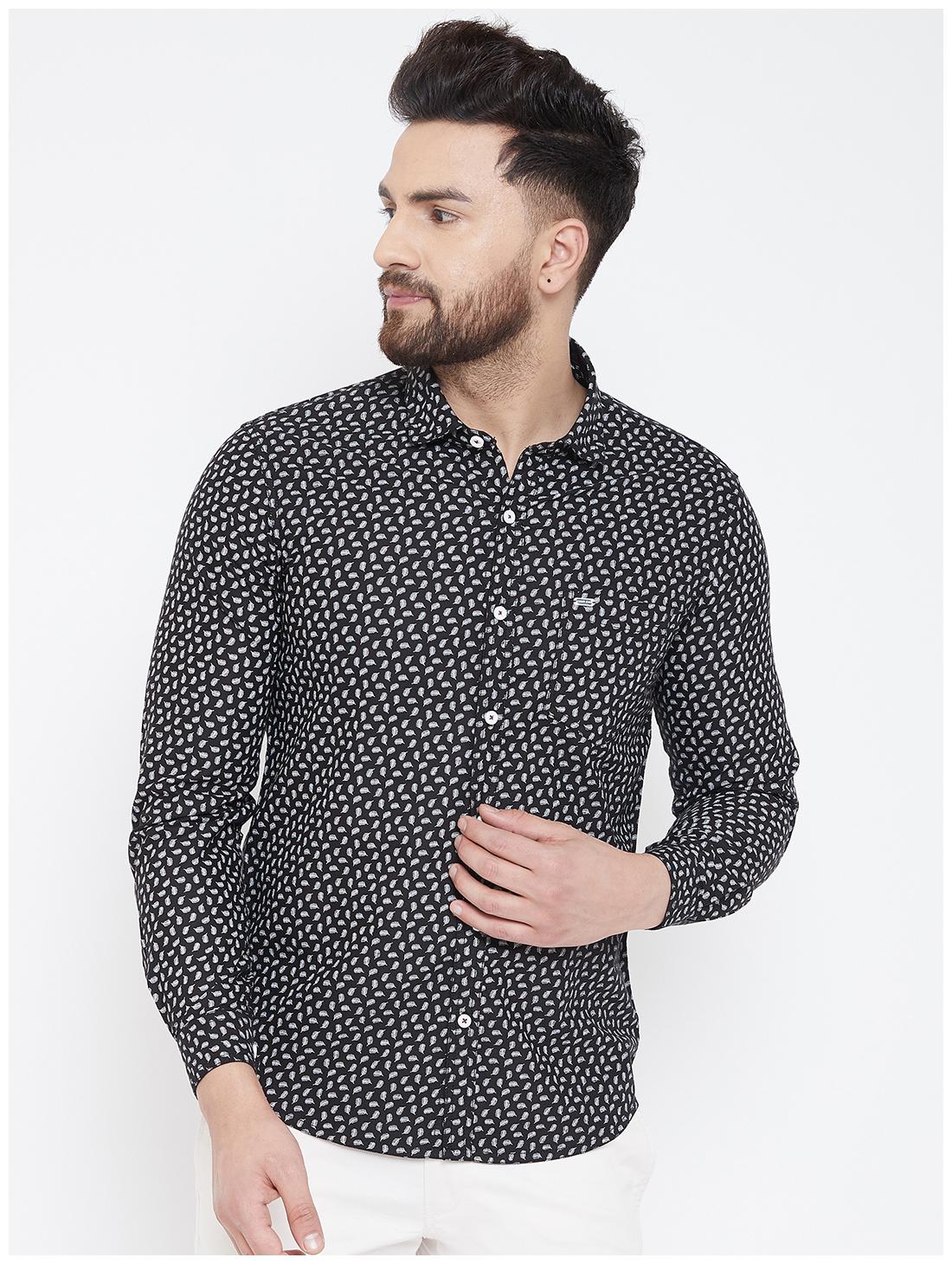 

CANARY LONDON Men Black Printed Slim Fit Casual Shirt