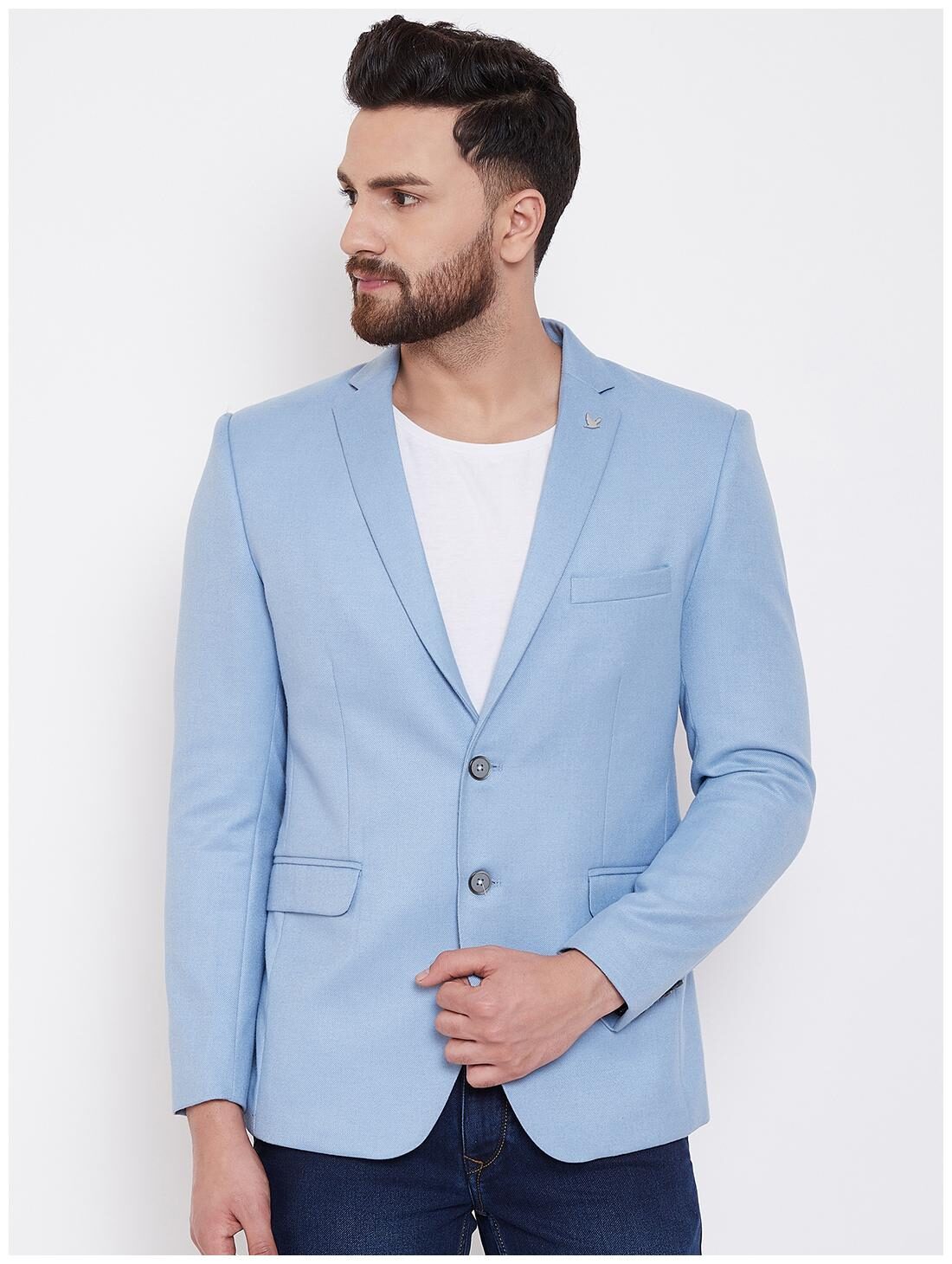 

CANARY LONDON Men Blue Solid Slim fit Single Breasted Blazer
