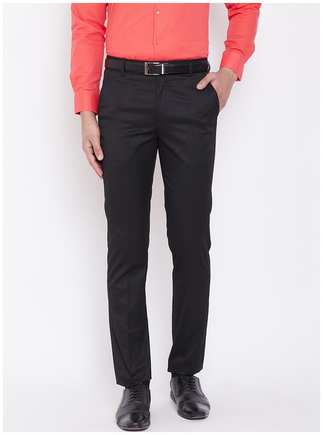 

CANARY LONDON Men Solid Slim Fit Formal Trouser - Black