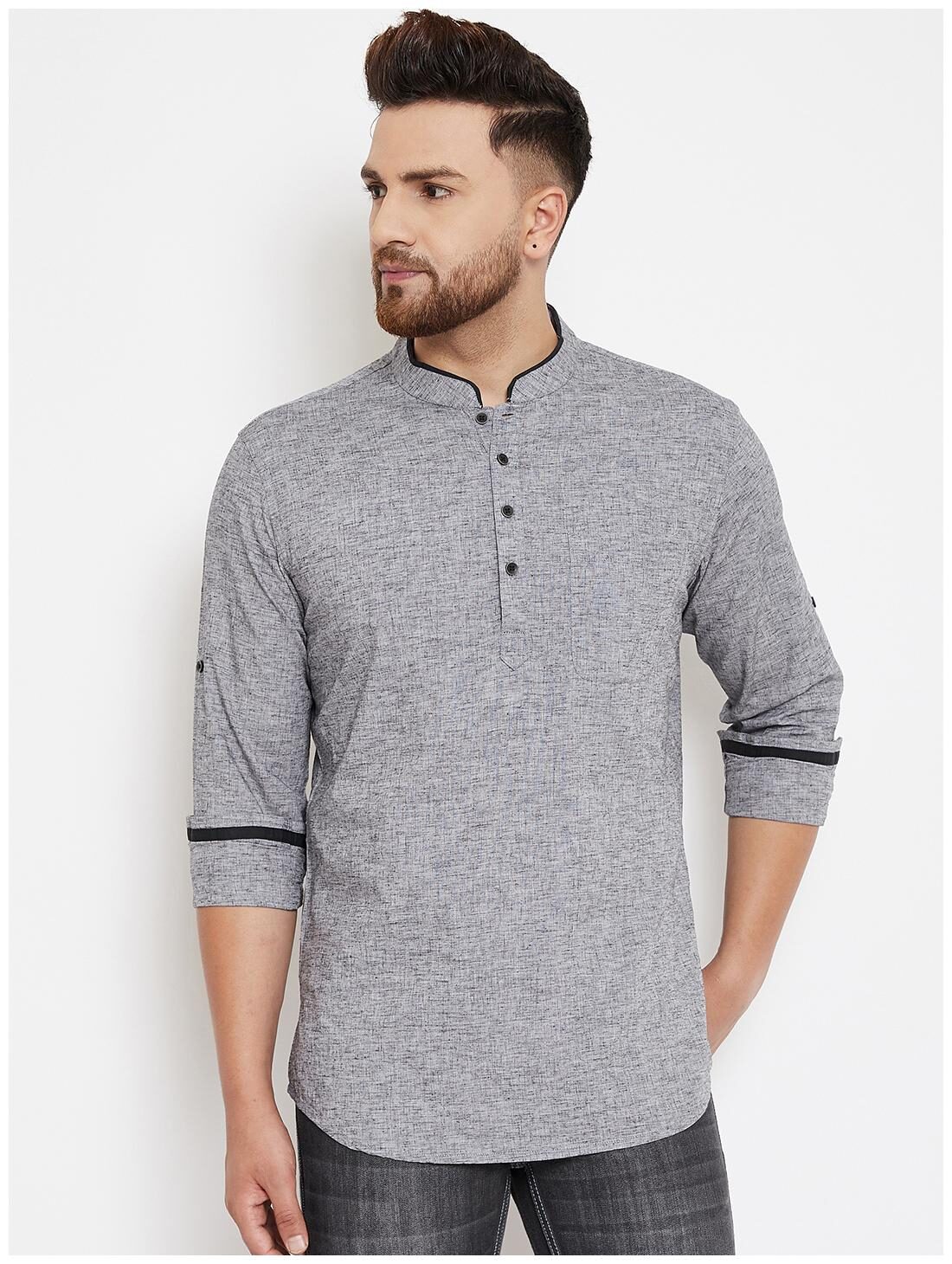 

CANARY LONDON Men Grey Solid Slim Fit Casual Shirt