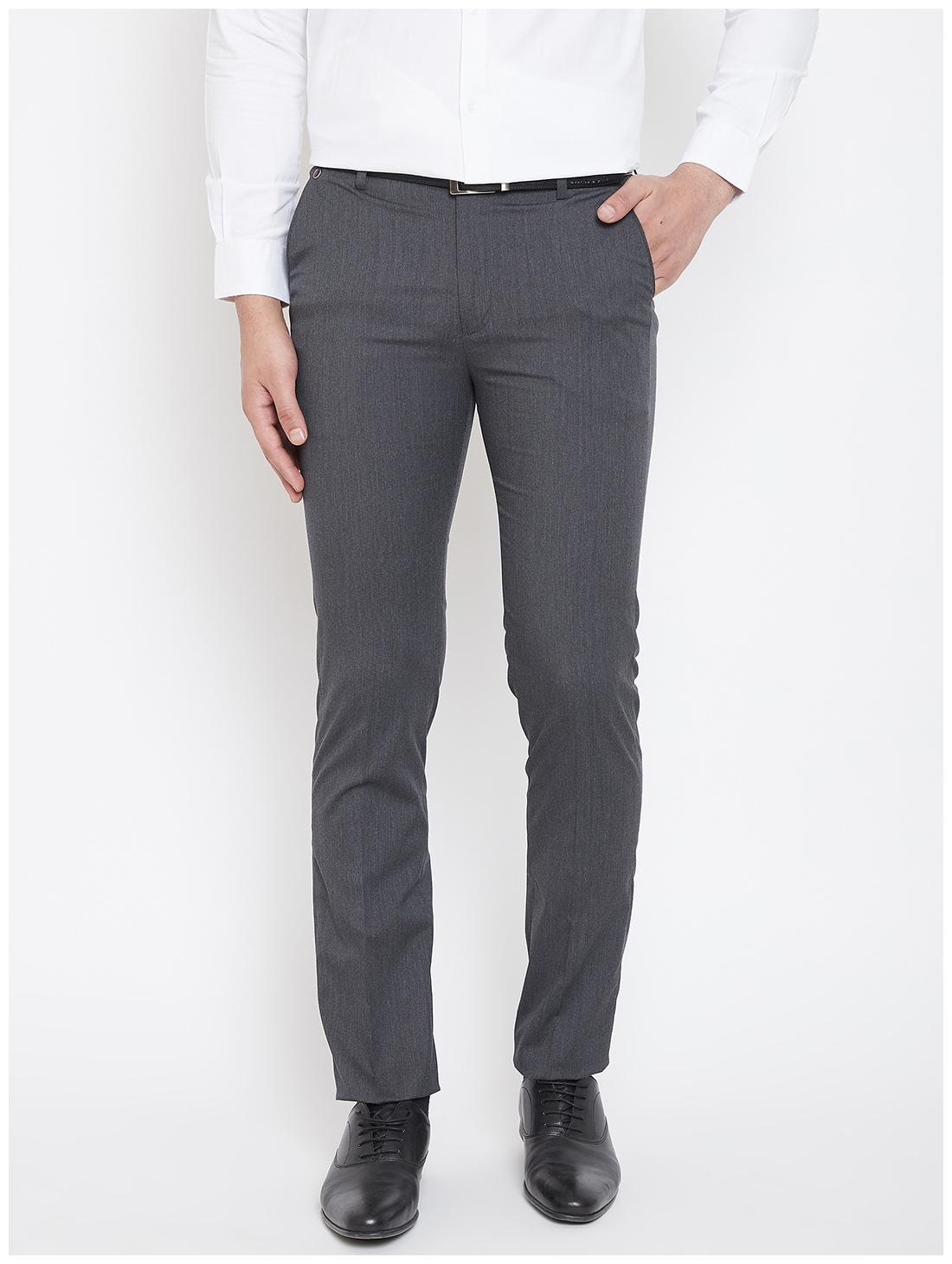 

CANARY LONDON Men Solid Slim Fit Formal Trouser - Grey