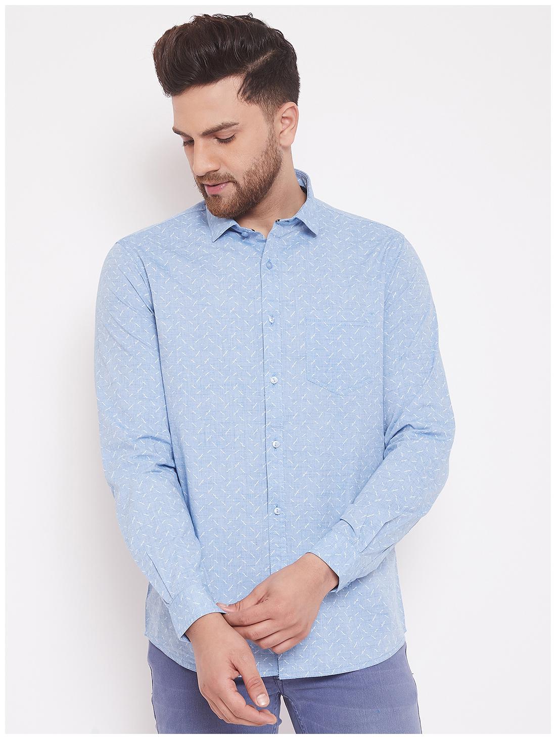 

CANARY LONDON Men Blue Printed Slim Fit Casual Shirt