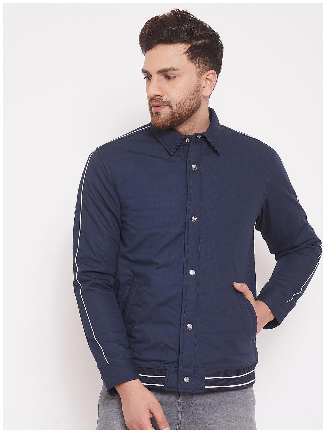 

CANARY LONDON Men Navy blue Solid Quilted jacket
