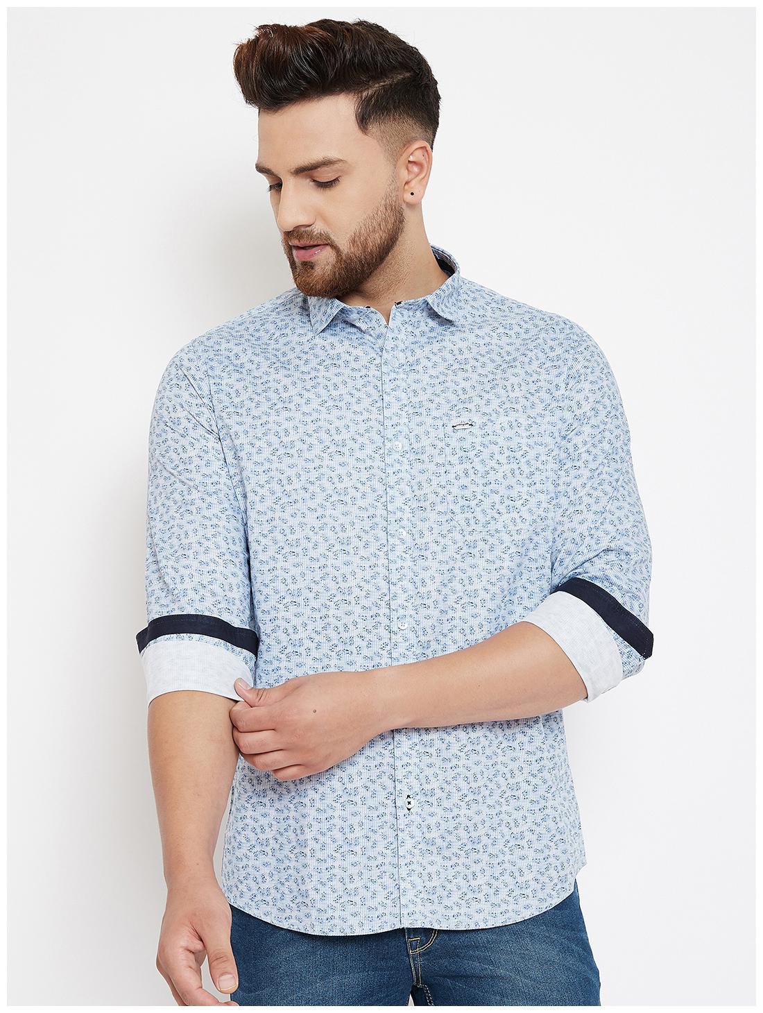 

CANARY LONDON Men Blue Printed Slim Fit Casual Shirt