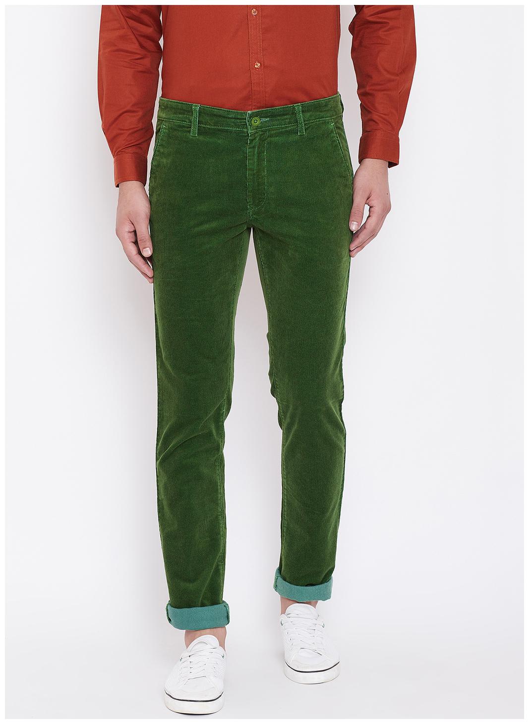 

CANARY LONDON Men Green Solid Slim fit Chinos