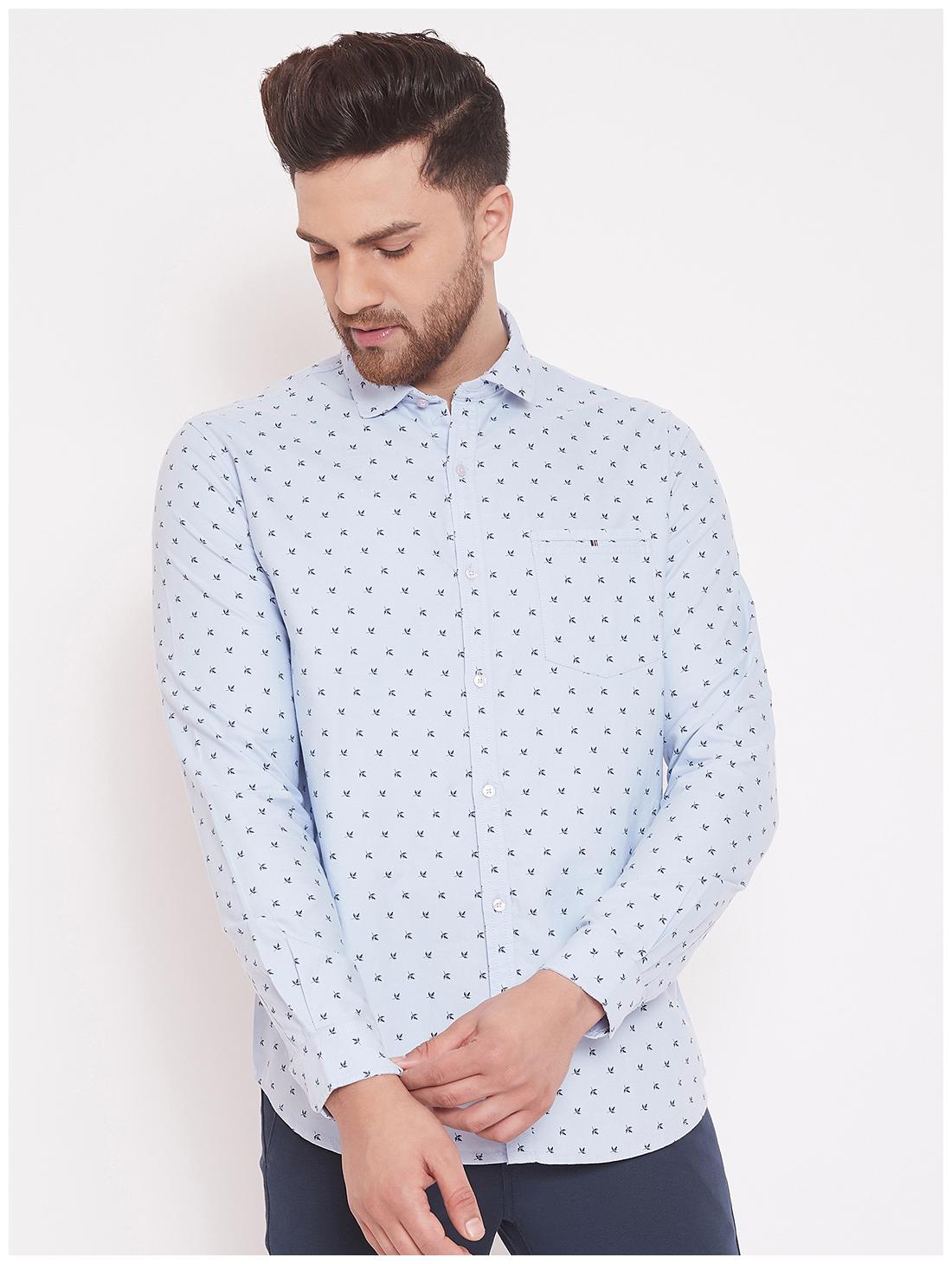 

CANARY LONDON Men Blue Printed Slim Fit Casual Shirt