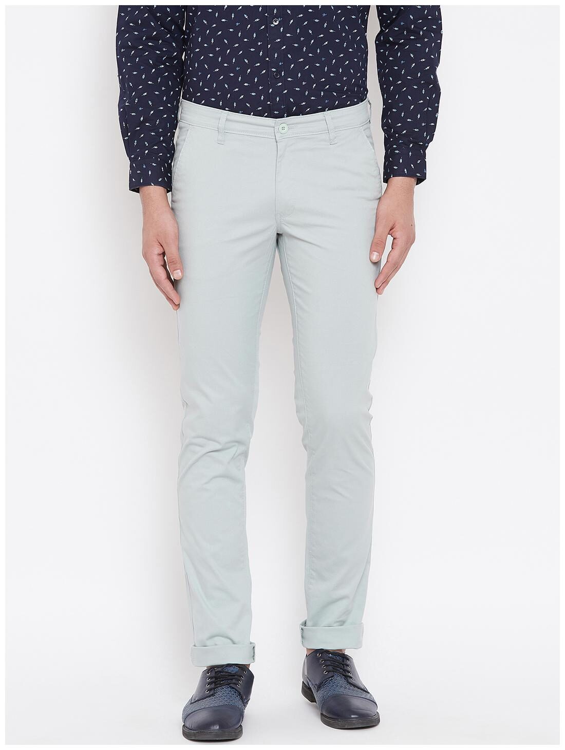 

CANARY LONDON Men Green Solid Slim fit Chinos