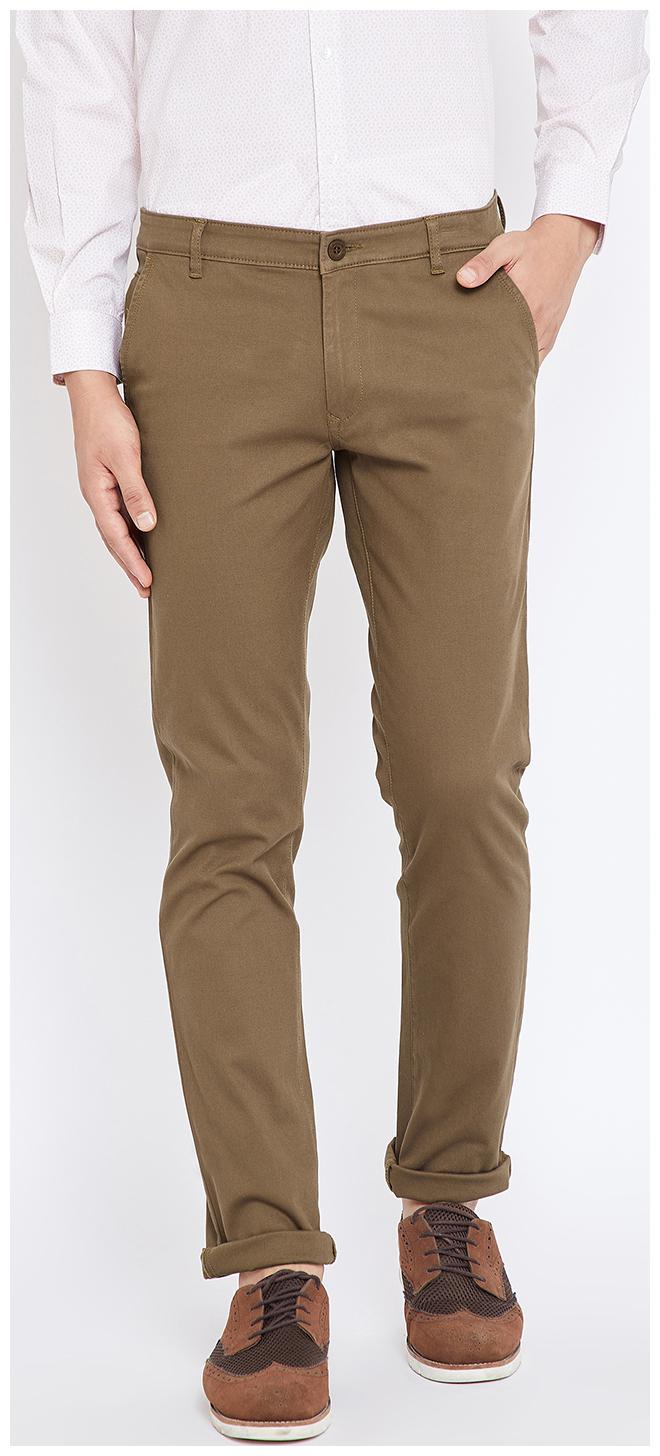 

Canary London Olive Solid Slim Fit Chinos