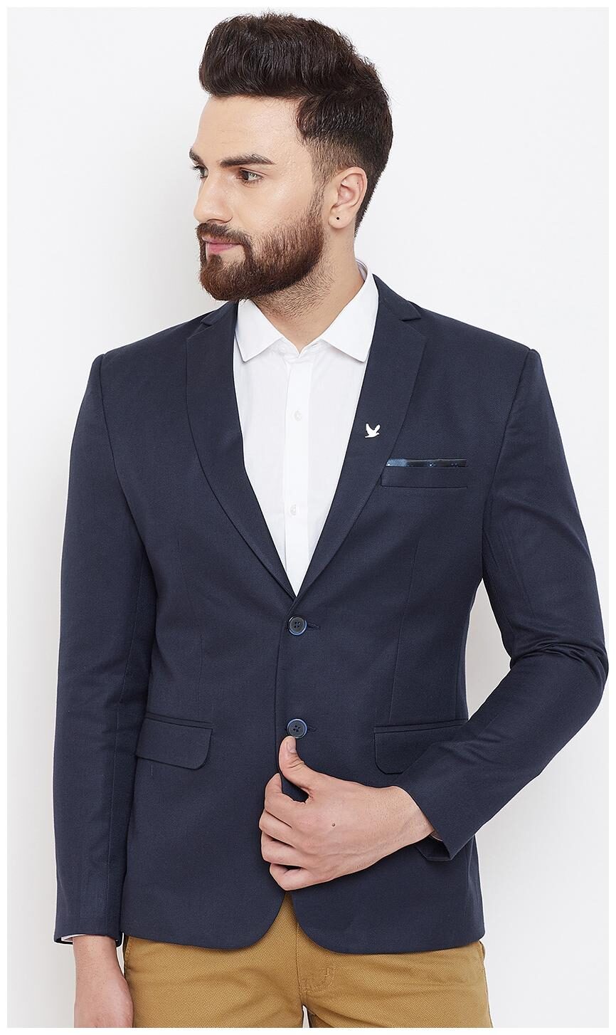 

CANARY LONDON Men Blue Solid Slim fit Single Breasted Blazer