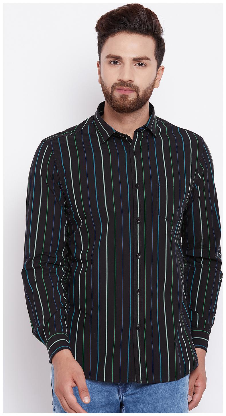 

CANARY LONDON Men Black Vertical Stripes Slim Fit Casual Shirt