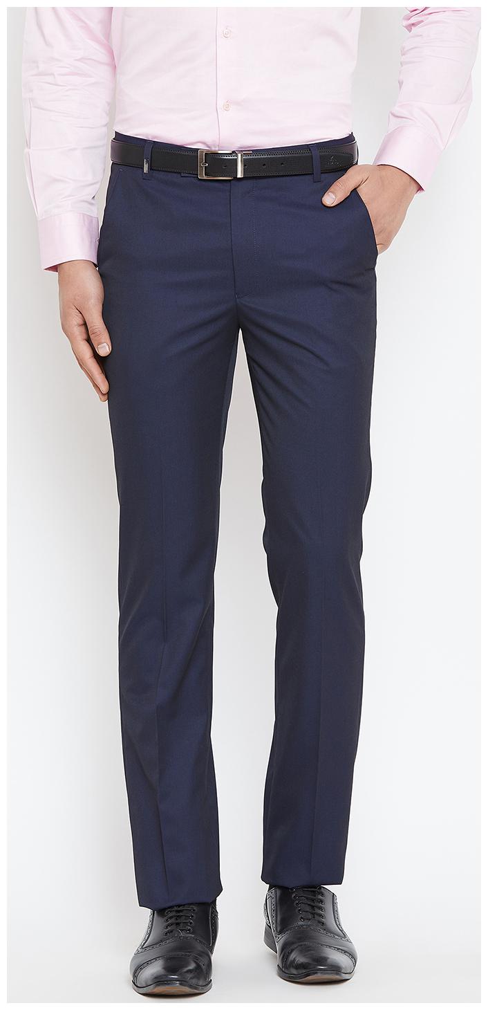

CANARY LONDON Men Solid Slim Fit Formal Trouser - Blue
