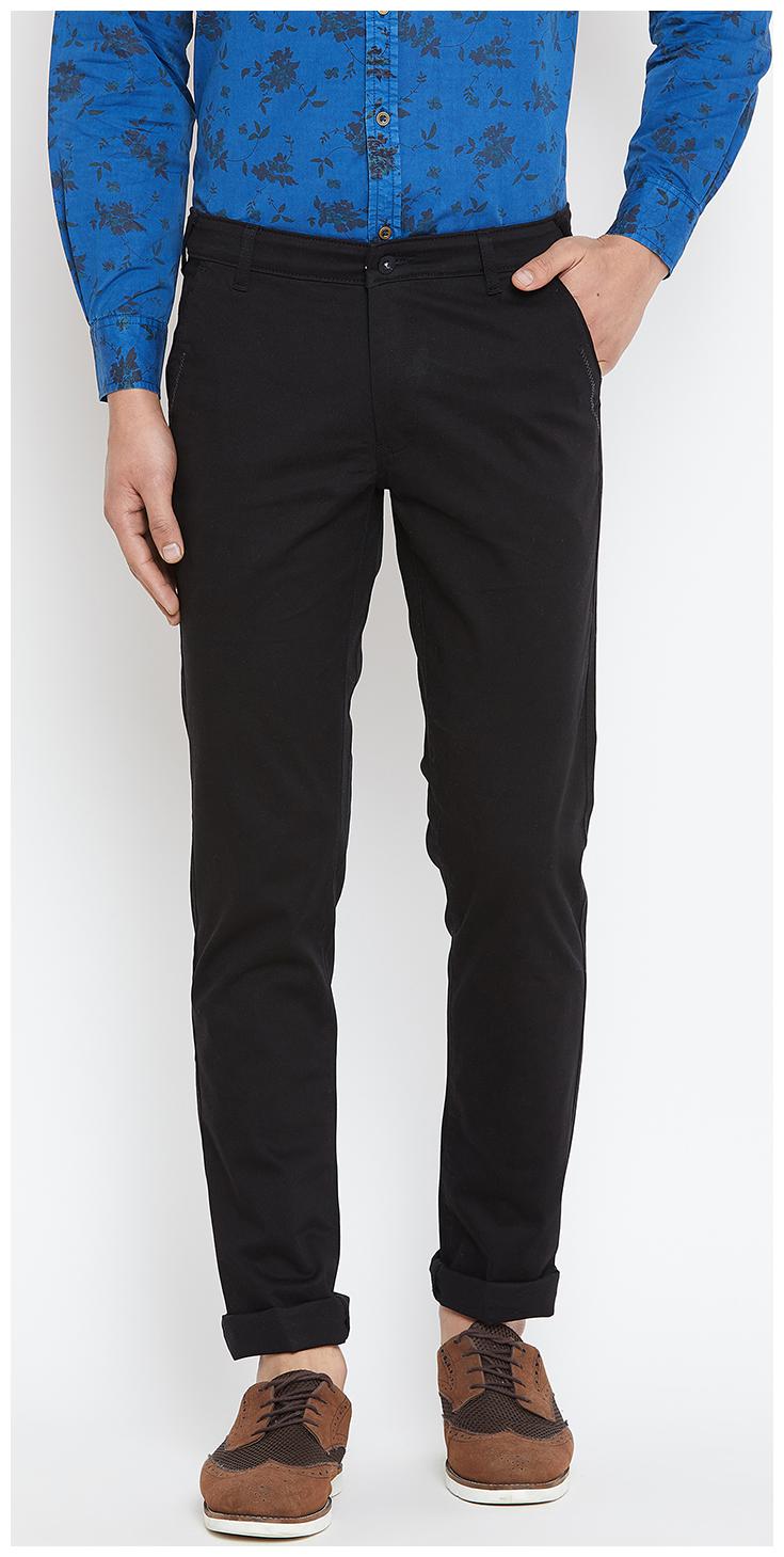 

CANARY LONDON Men Black Solid Slim fit Chinos