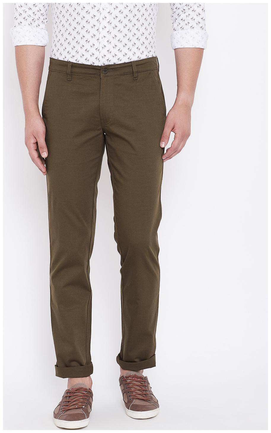 

CANARY LONDON Men Green Solid Slim fit Chinos