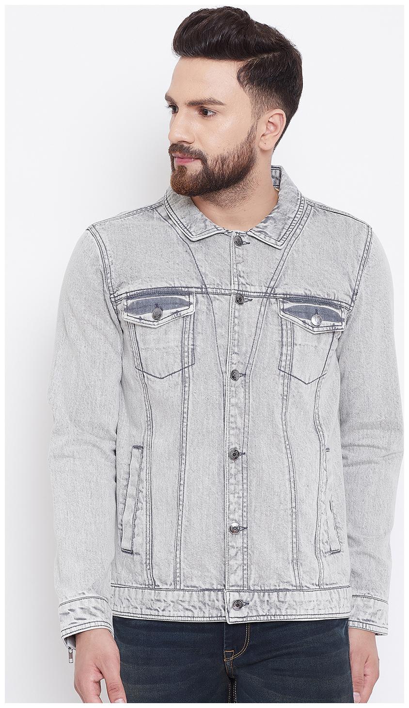 

CANARY LONDON Men Grey Solid Denim jacket