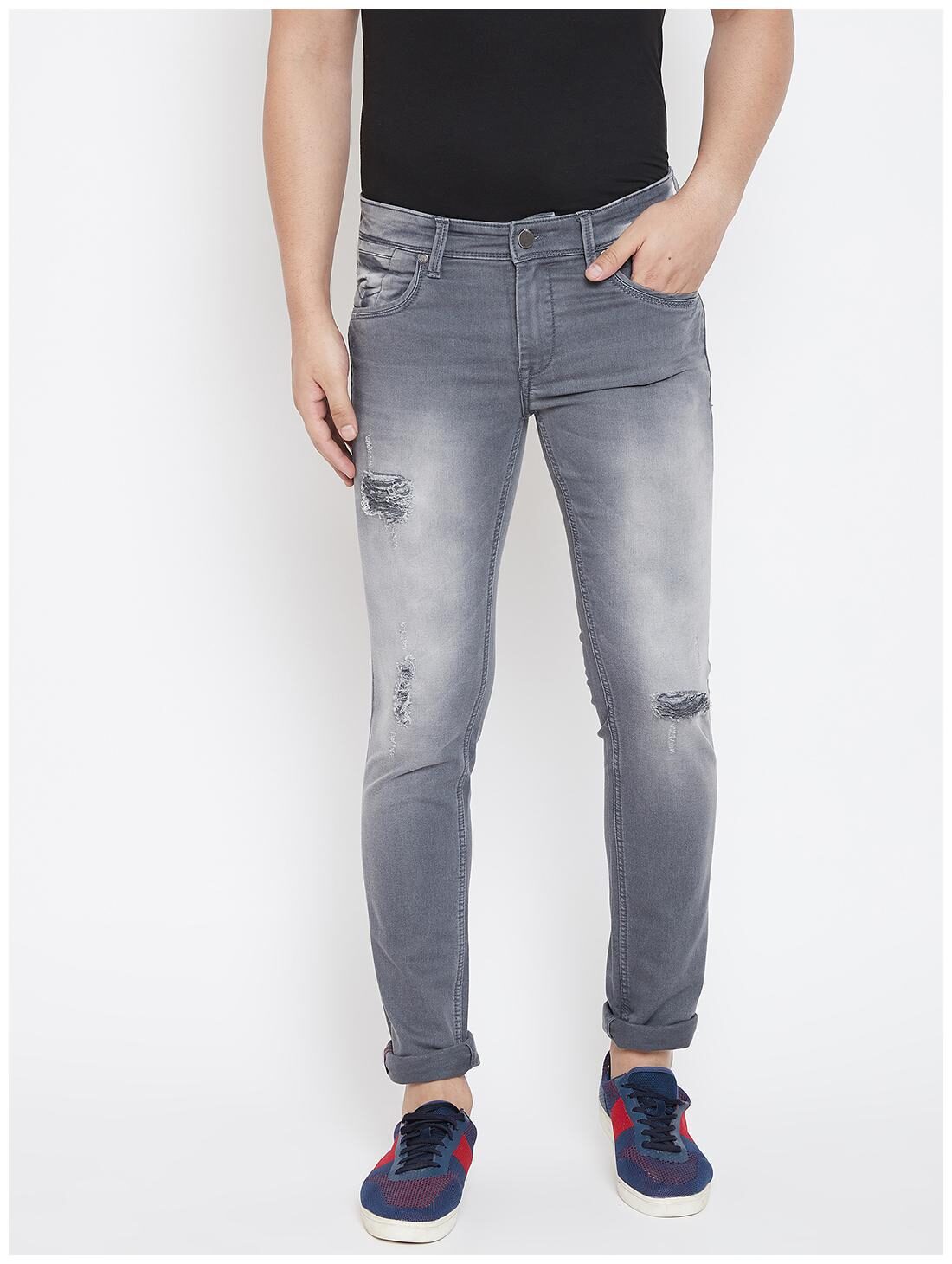 

CANARY LONDON Men Grey Super Skinny Fit Jeans