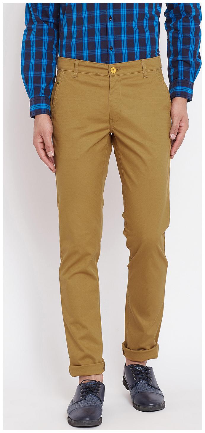 

CANARY LONDON Men Beige Textured Slim fit Chinos