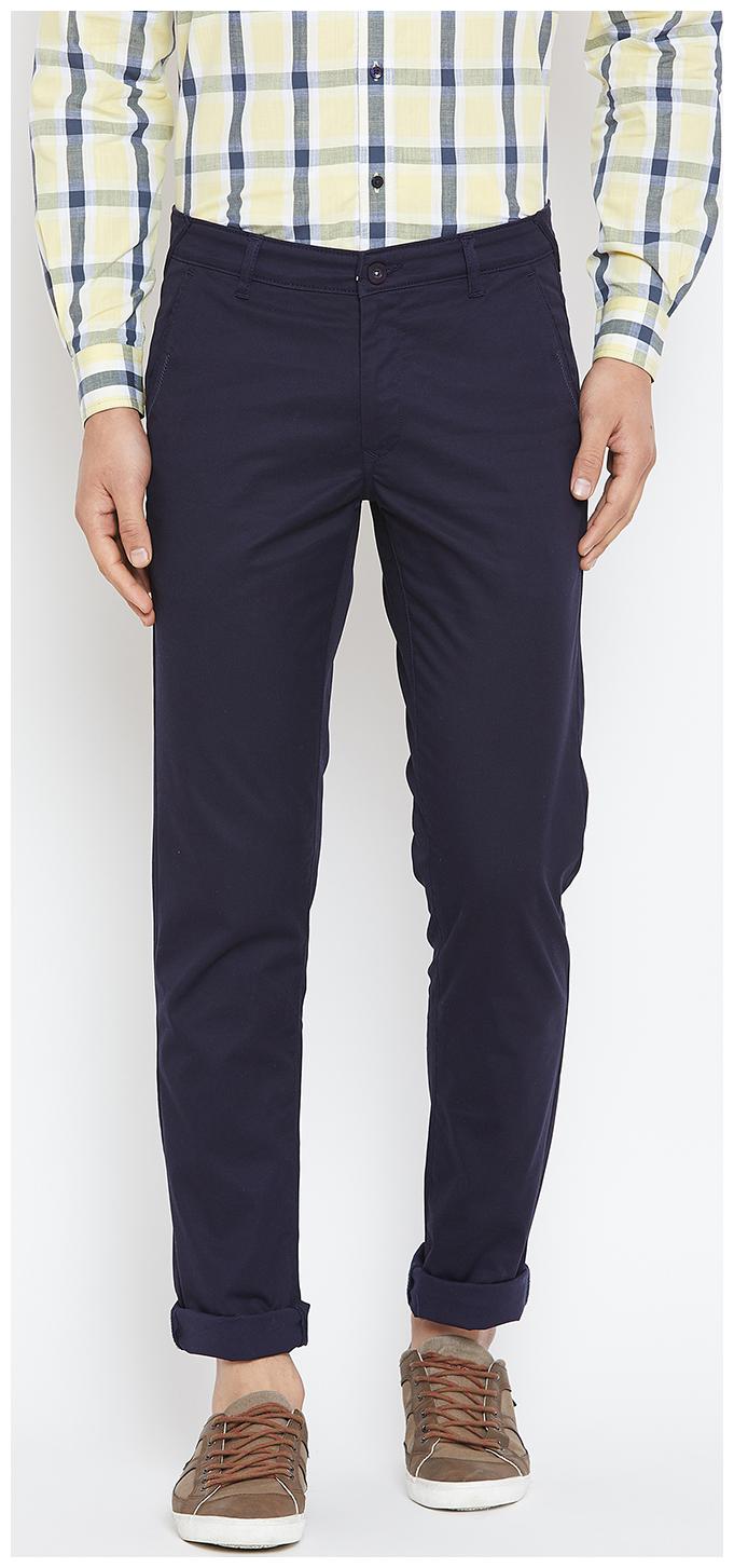 

CANARY LONDON Men Blue Solid Slim fit Chinos