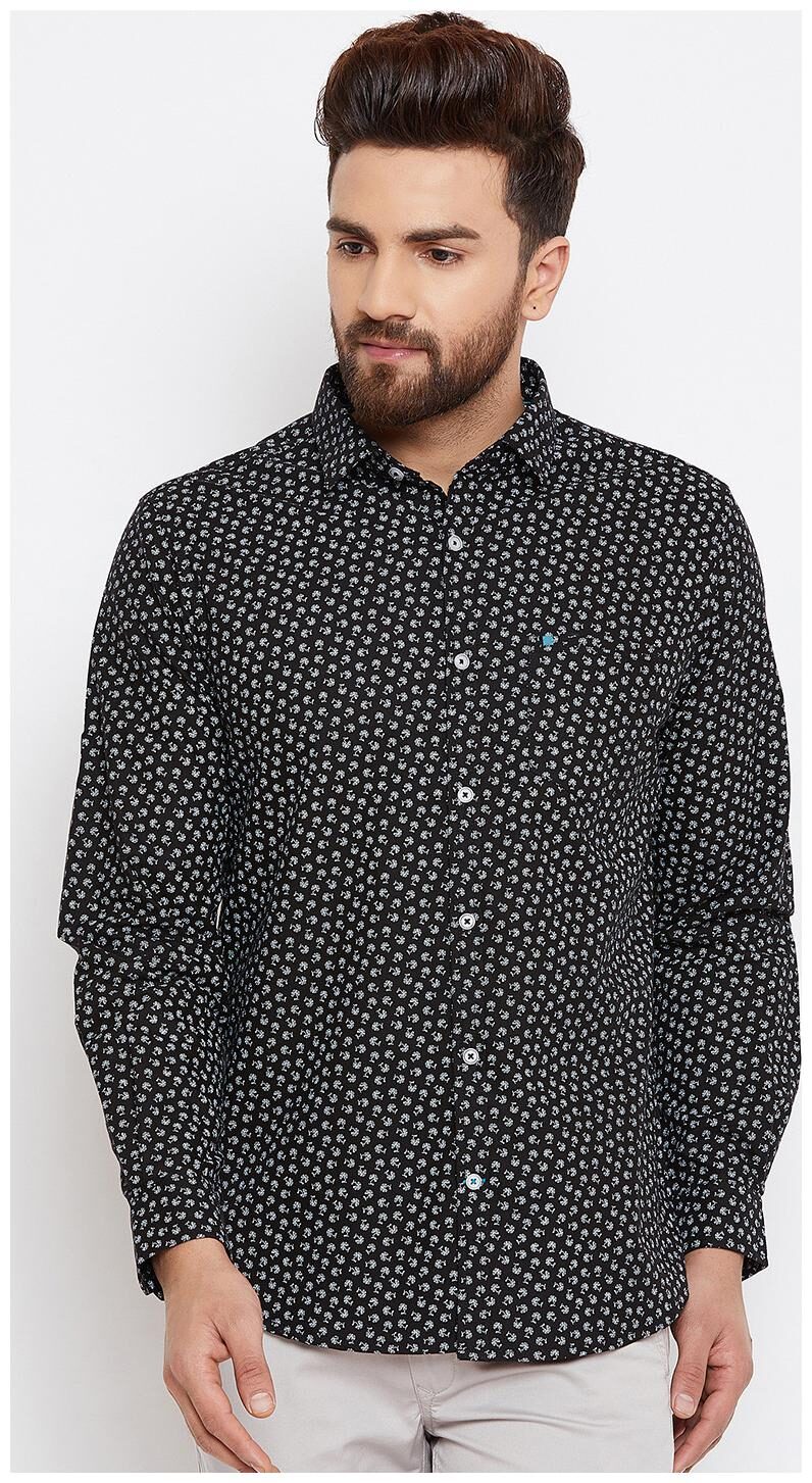 

CANARY LONDON Men Black Printed Slim Fit Casual Shirt