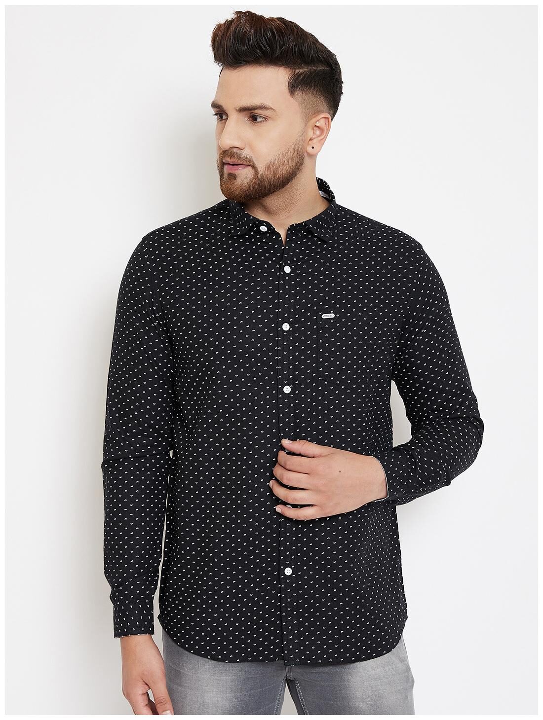 

CANARY LONDON Men Black Printed Slim Fit Casual Shirt